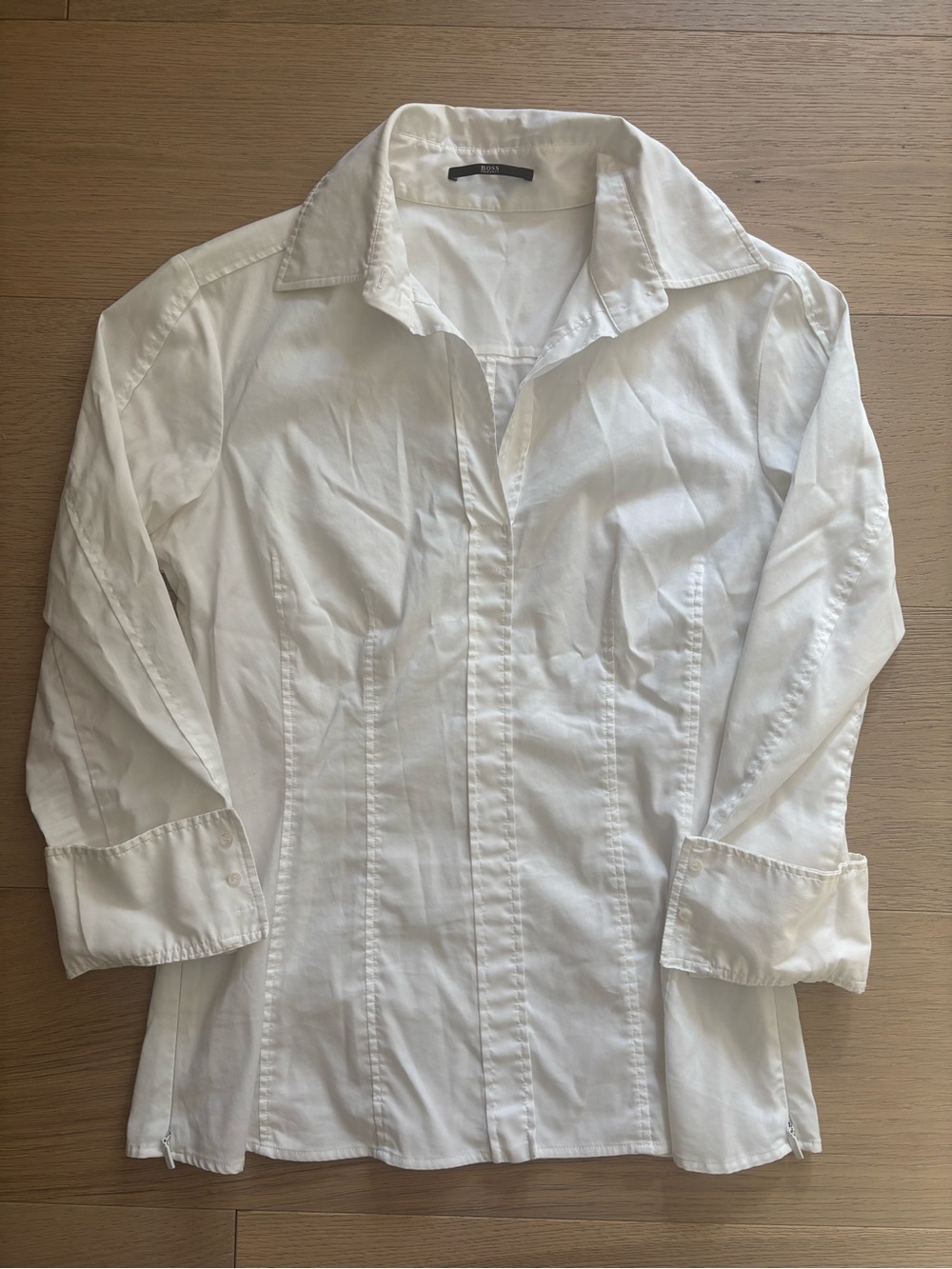 Boss White Button-Down Women's Shirt